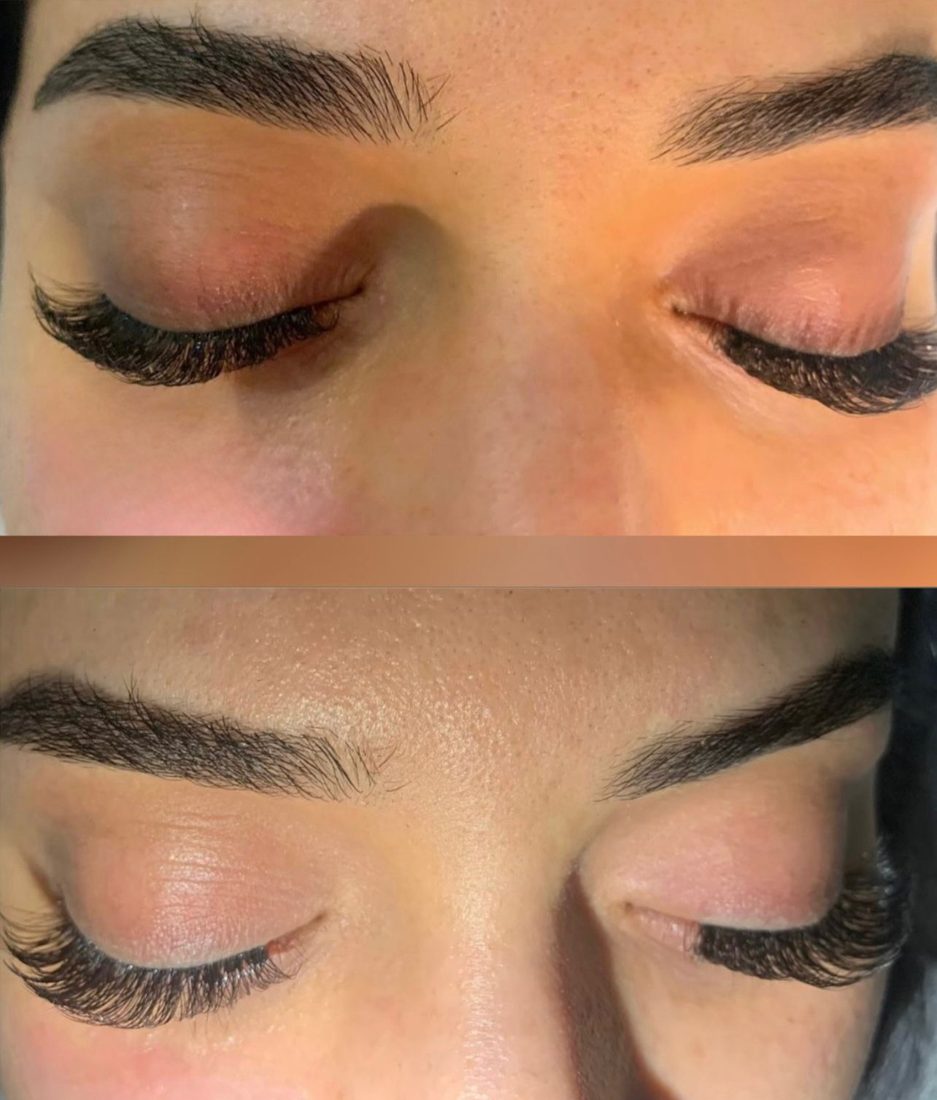 Extensions de cils avant après